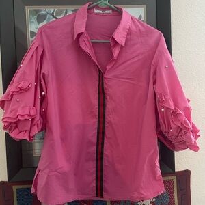 Puff Sleeve Button Blouse